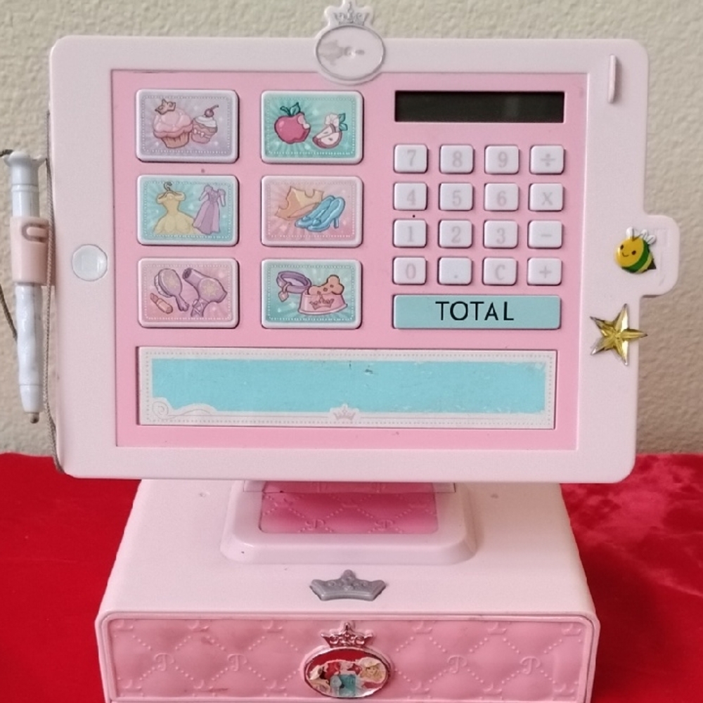 D- Princess-Themed Pink Toy Cash Register